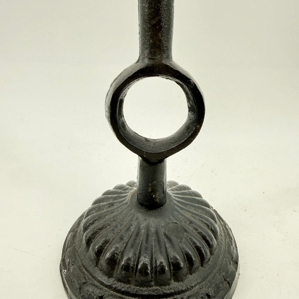 Pier‎ One Cast Iron Candlestick Holder Home Decor OS Black Vintage Fluted Base